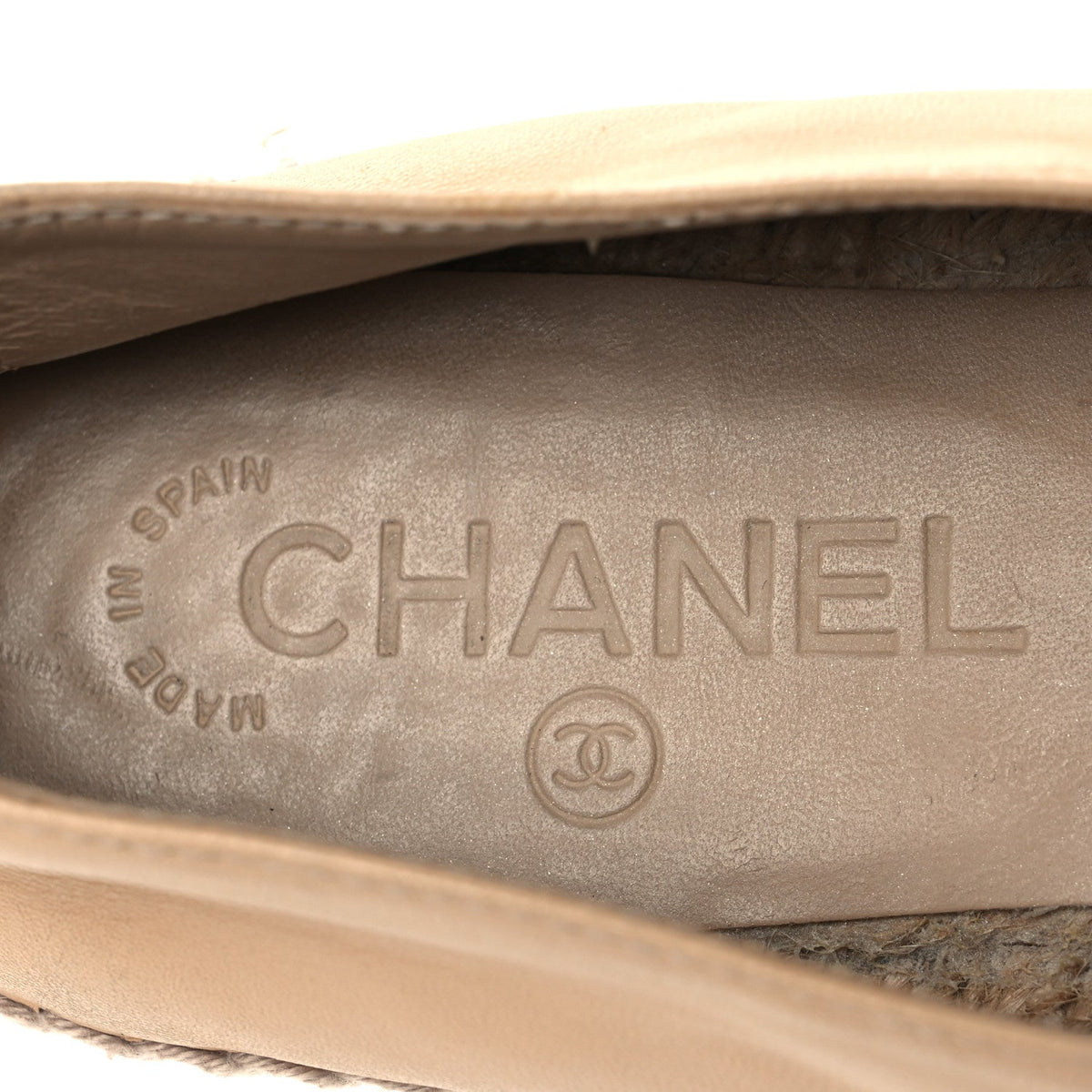 Lambskin CC Espadrilles 37 Beige Black