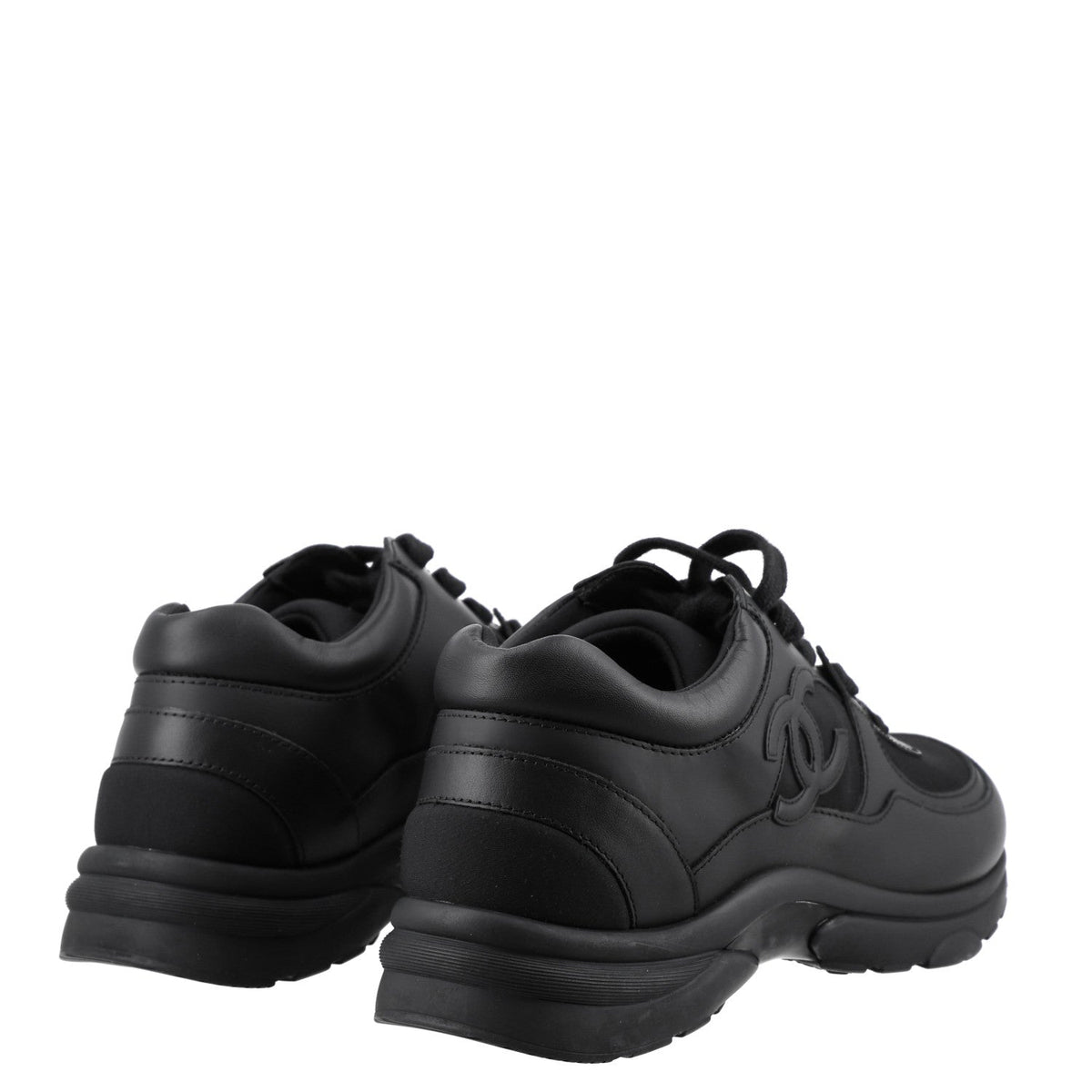 Lambskin Fabric CC Uniform Sneakers 41 Black