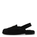 Suede Calfskin CC Slingback Loafers 37.5 Black