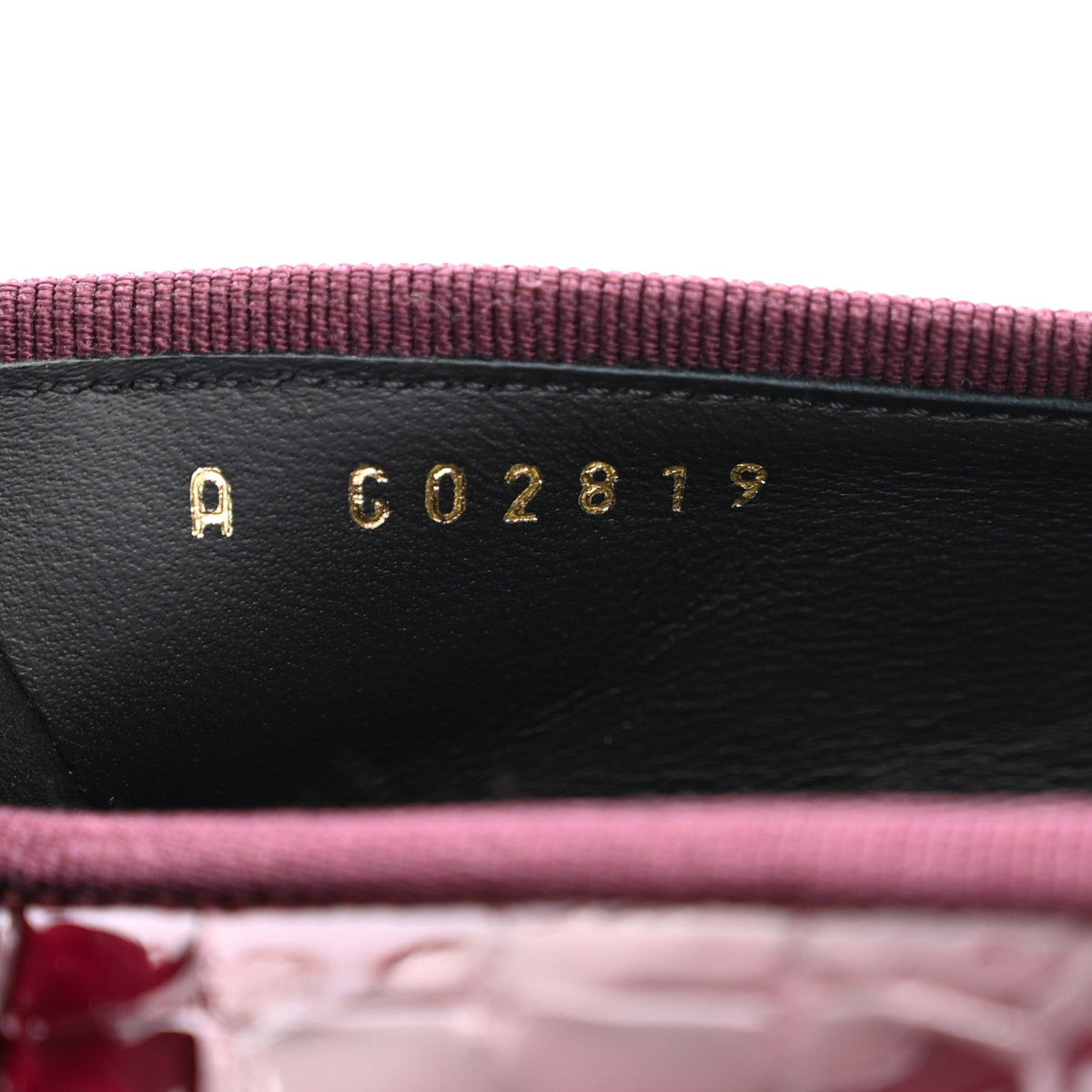 Patent Calfskin Crocodile Embossed Cap Toe CC Ballerina Flats 37.5 Dark Burgundy Black