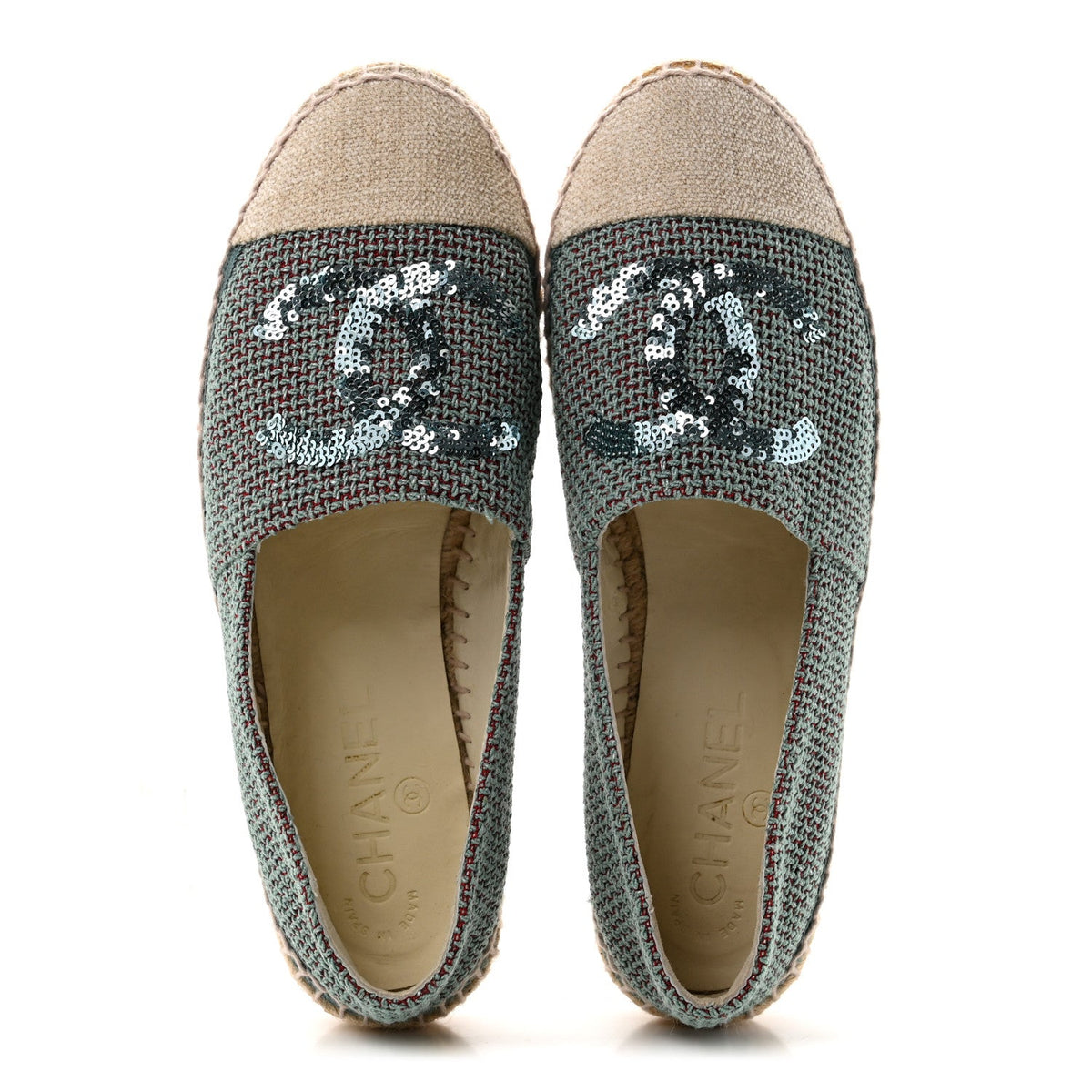 Toile Sequin CC Espadrilles 37 Green