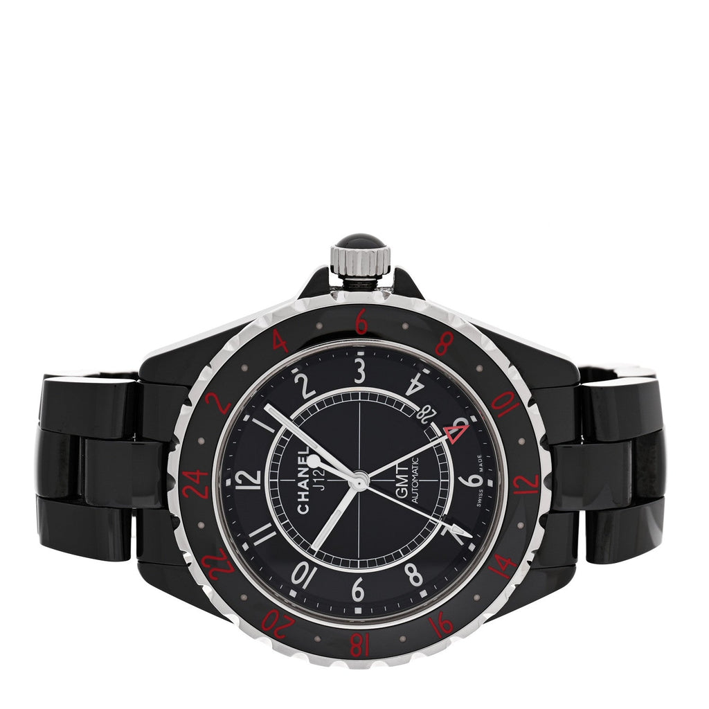 Stainless Steel Ceramic 41mm J12 GMT Automatic Watch Black