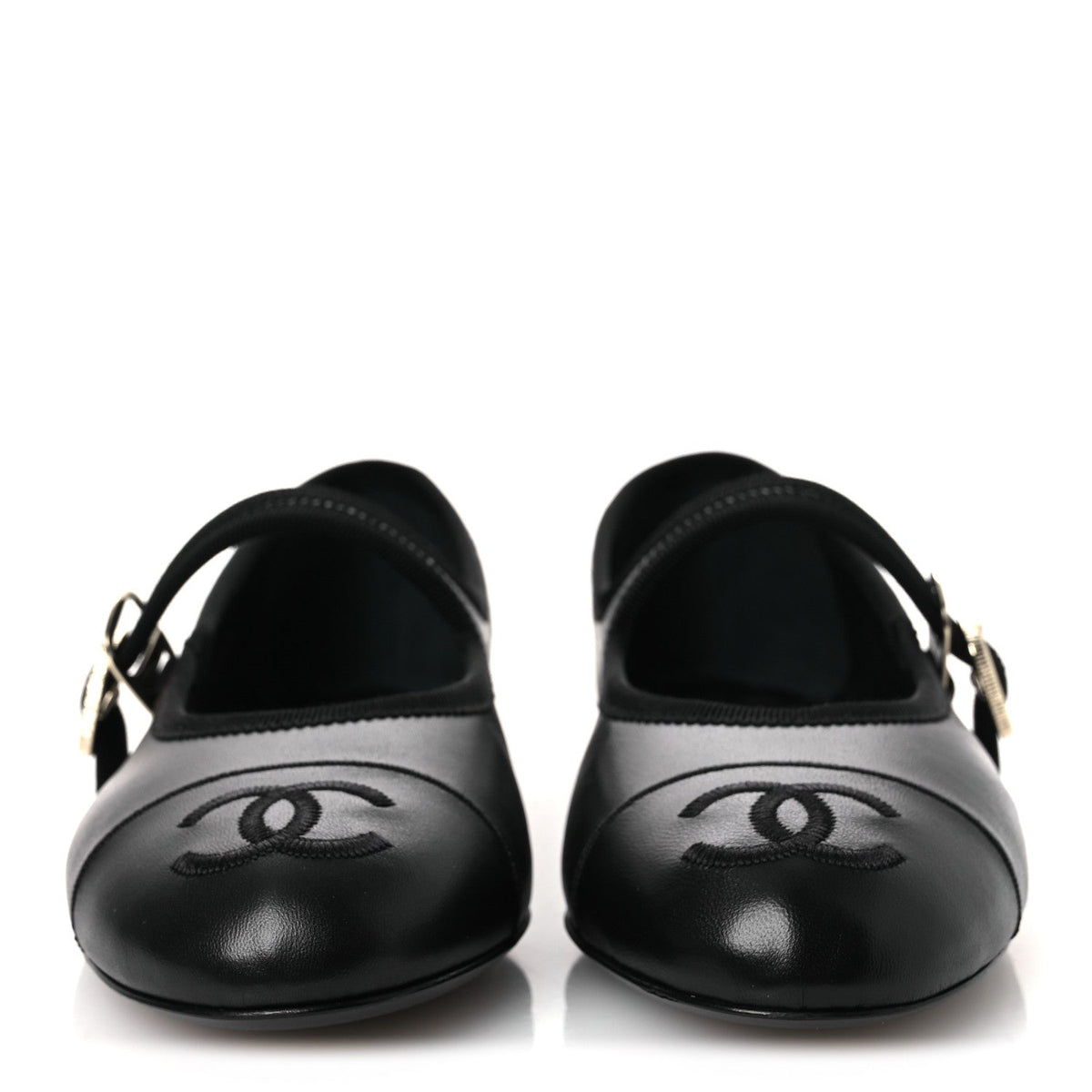 Lambskin Mary Jane Flats 37.5 Black