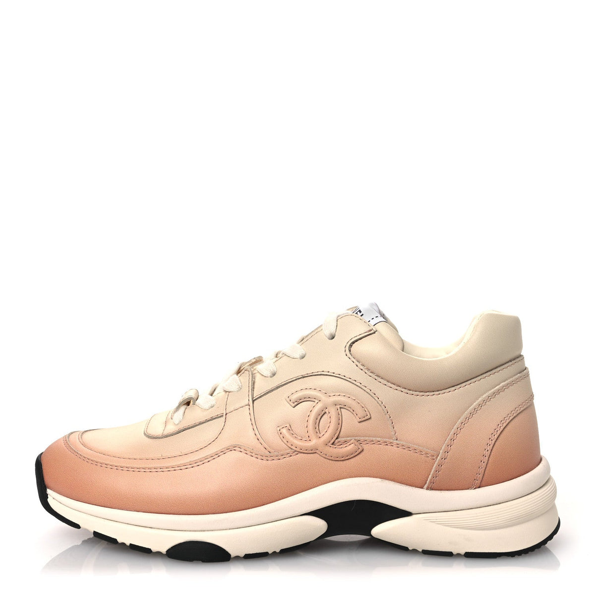 Gradiant Calfskin CC Womens Sneakers 37 Light Orange