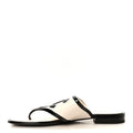 Lambskin Patent Calfskin CC Thong Sandals 37 White Black