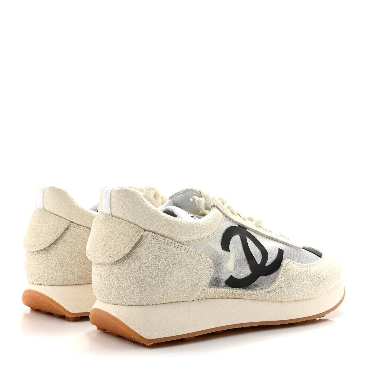 Suede Mesh Womens CC Sneakers 41 White Black