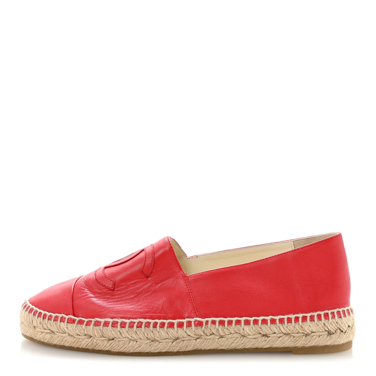 Lambskin CC Espadrilles 39 Red