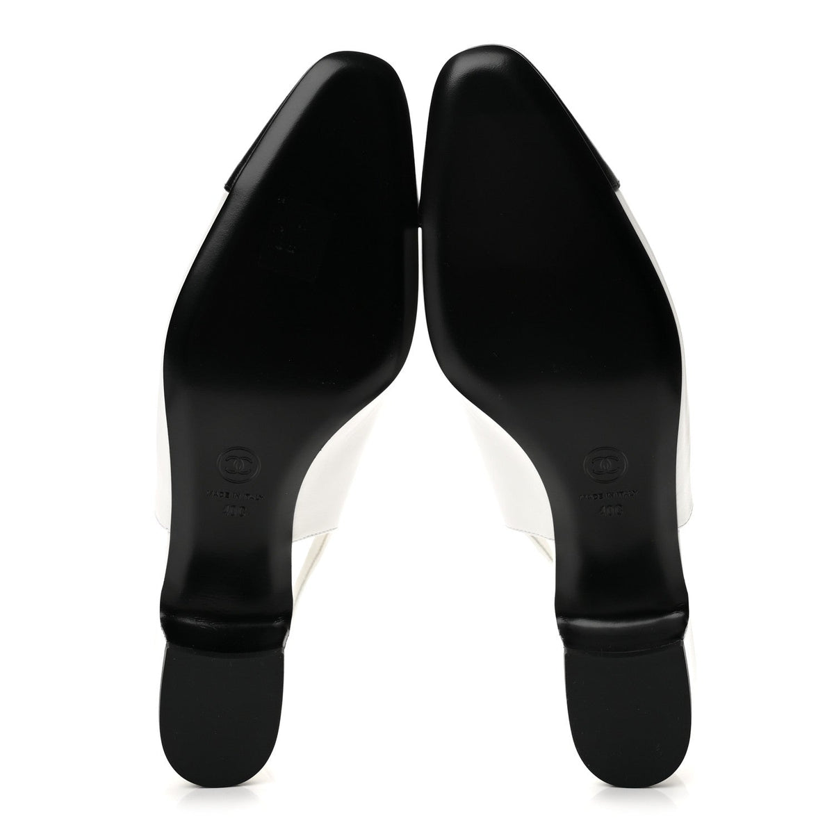 Goatskin Grosgrain Cap Toe CC Slingback Pumps 40 Black White