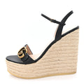 Nappa Matelasse GG Marmont Slingback Platform 45/130mm Espadrille Wedges 39.5 Black