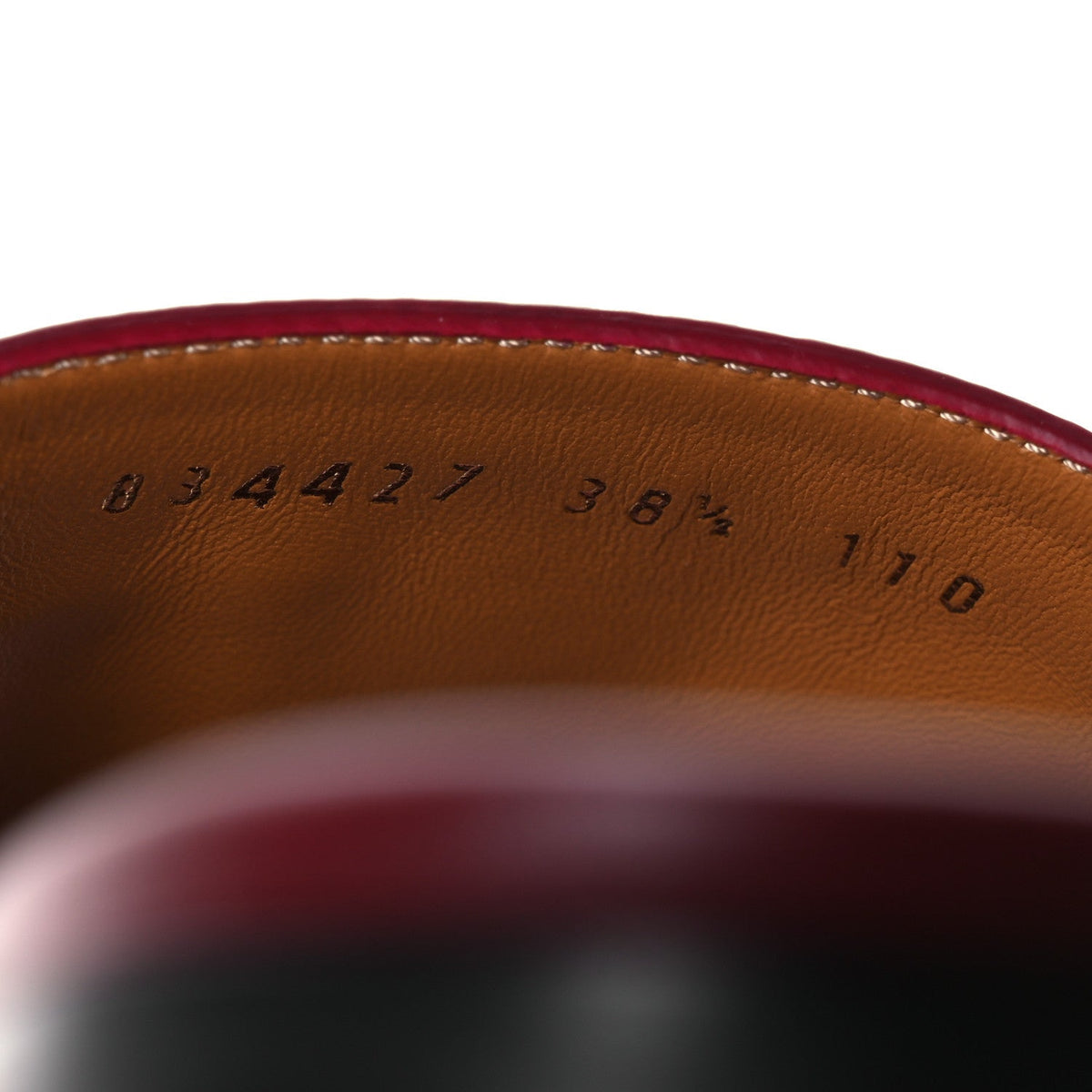 Calfskin Monogram Horsebit Womens Slide Sandals 38.5 Rosso Ancora