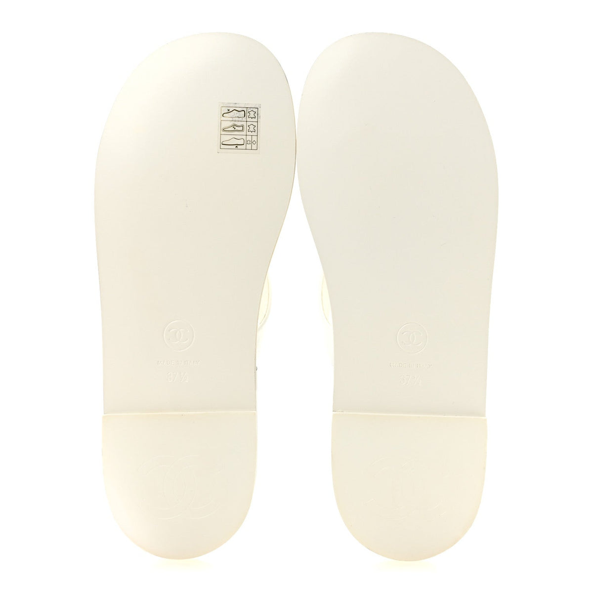 Patent Calfskin Camellia Thong Sandals 37.5 White