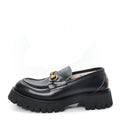 Cordovan Lux Womens Harald Horsebit 25mm Platform Loafers 40 Black