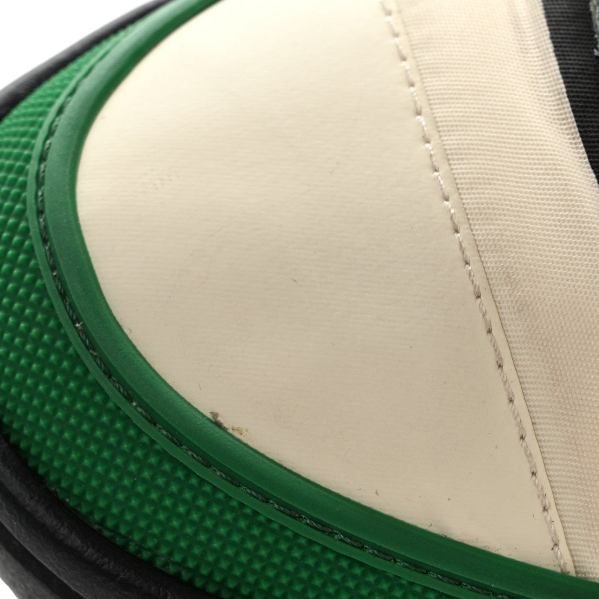 Suede Calfskin Mixed Fibers CC Sneakers 39.5 Ivory Green Light Blue