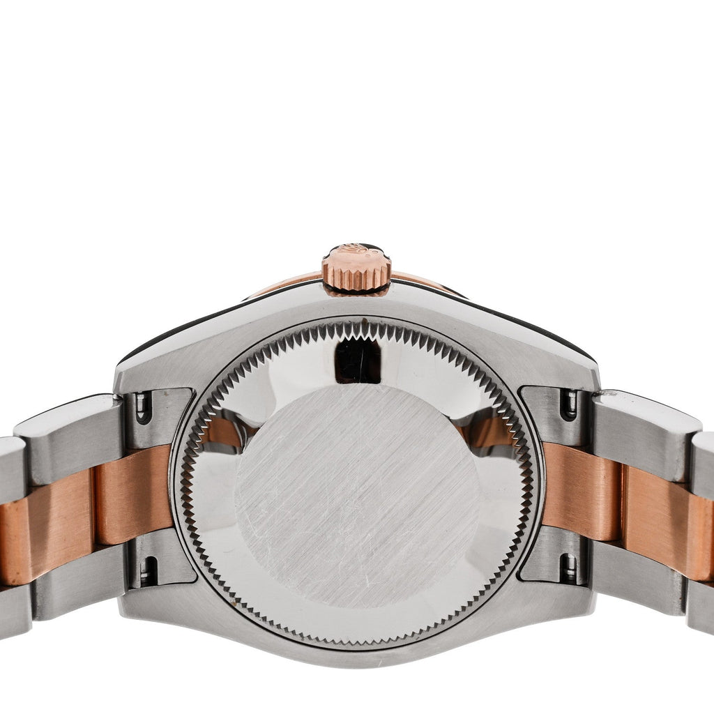 Stainless Steel 18K Everose Gold Diamond 31mm Oyster Perpetual Datejust Watch Chocolate Roman 178341