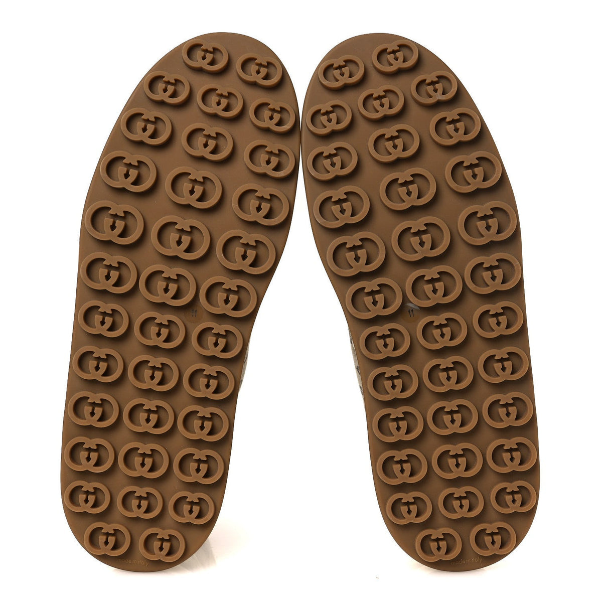 New Canvas GG Monogram Mens Tennis 1977 High Top 55mm Platform Sneakers 11 Beige Ebony Mystic White
