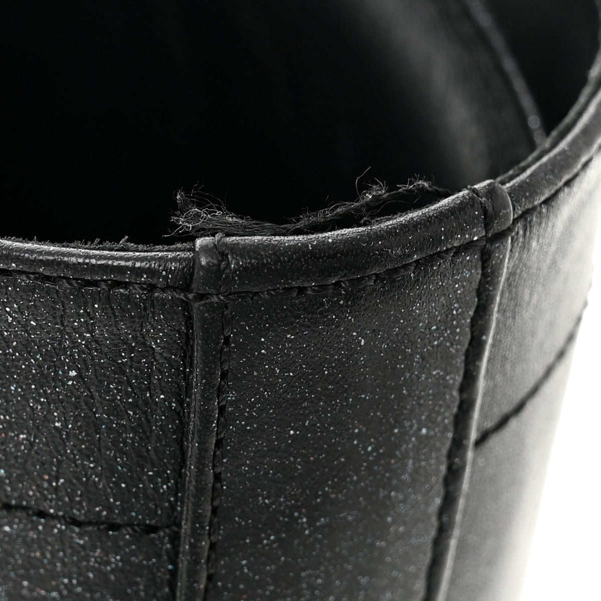 Iridescent Calfskin Patent Cap Toe Lace Up Combat Boots 38 Black