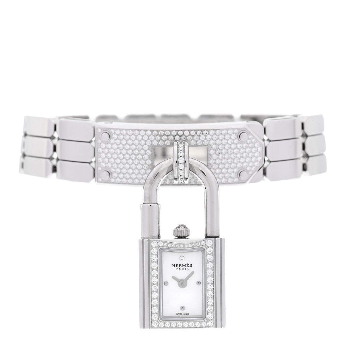Stainless Steel Diamond Pave 16mm Kelly Quartz Watch