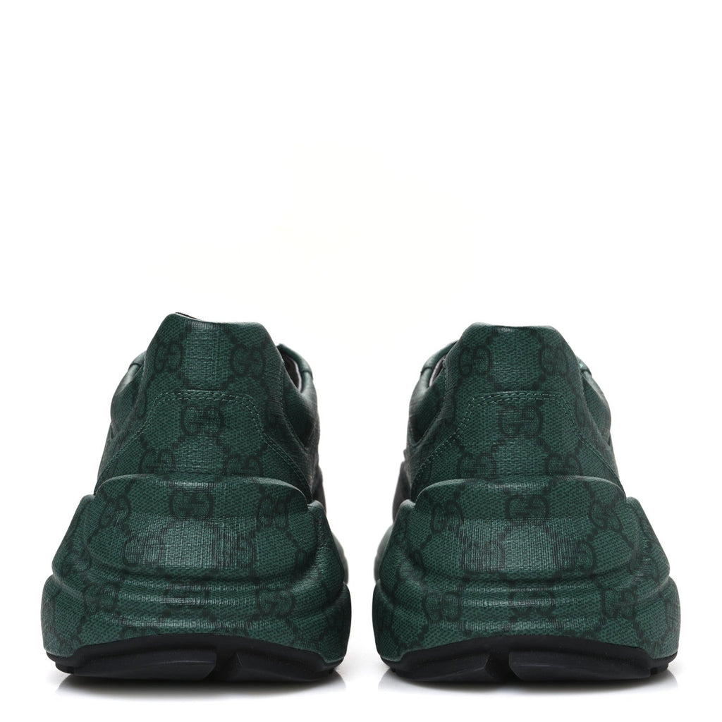 GG Supreme Monogram Mens Rhyton Sneakers 8.5 Black Green