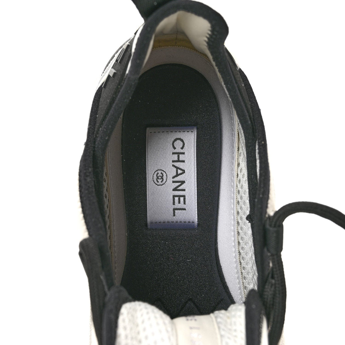 Suede Calfskin Nylon Grosgrain CC Sneakers 38 White
