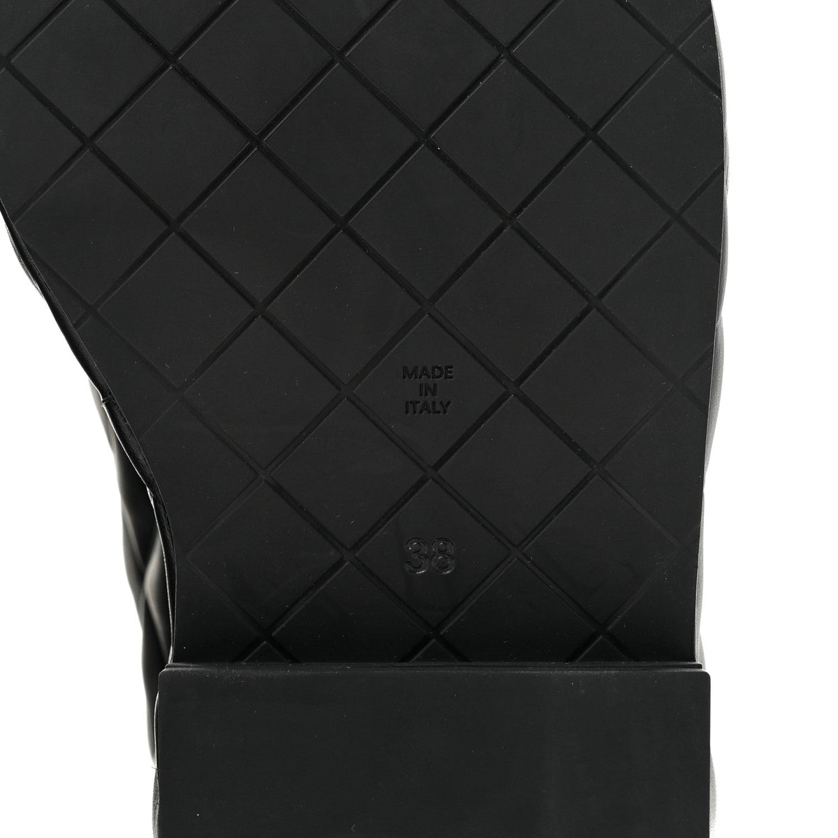 Calfskin Quilted Lace Up Combat Boots 38 Black