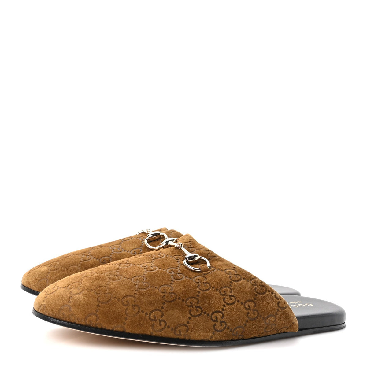 Suede Cachemire Monogram Mens Princetown Slippers 10 Pepper Brown