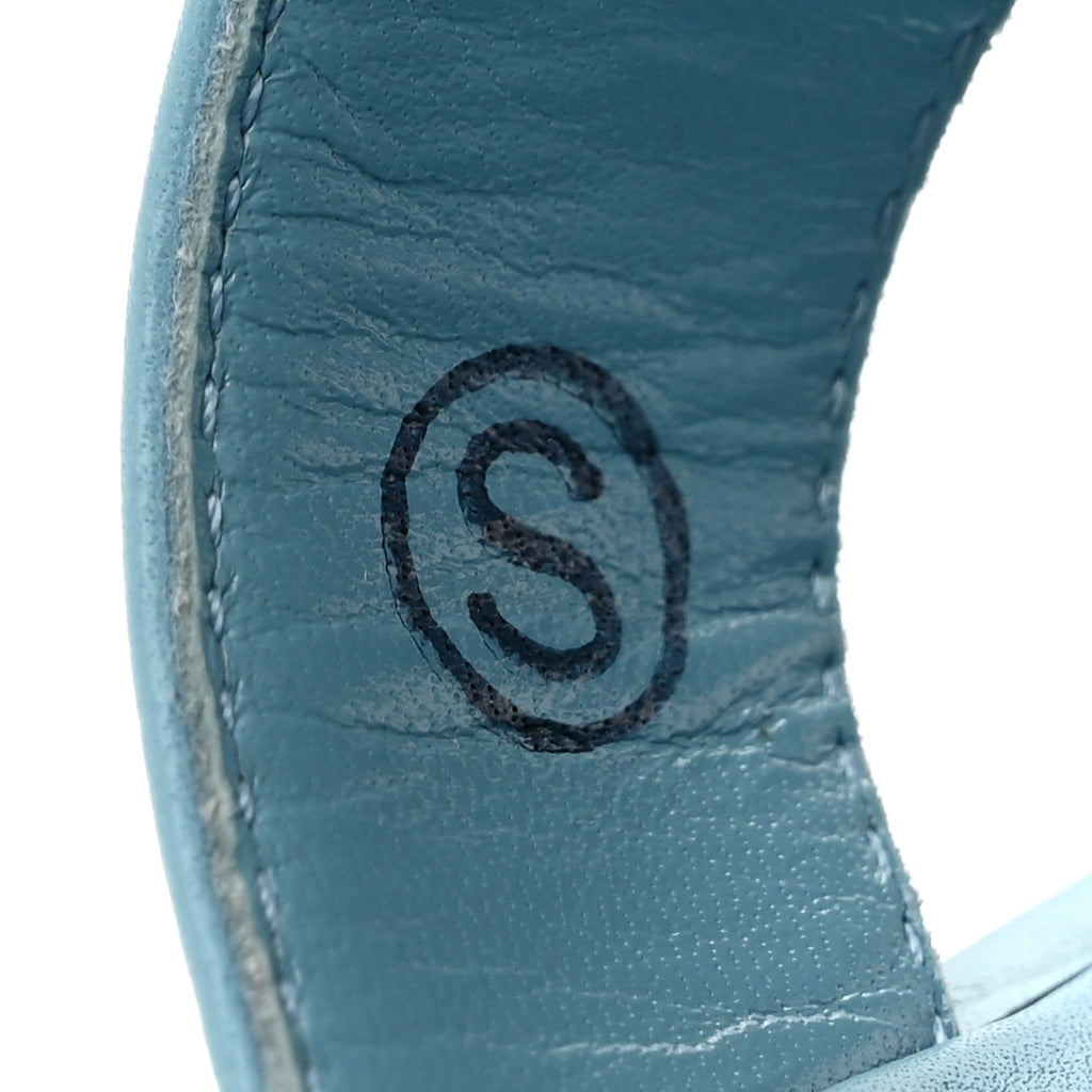 Box Calfskin Oran Sandals 37 36 Light Bleu