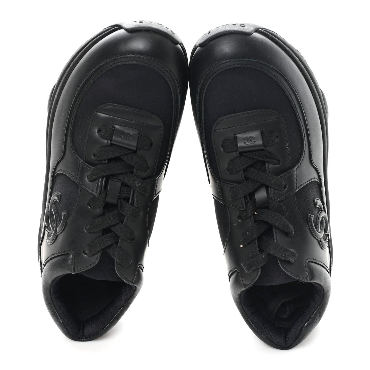 Lambskin Fabric CC Sneakers 36.5 Black
