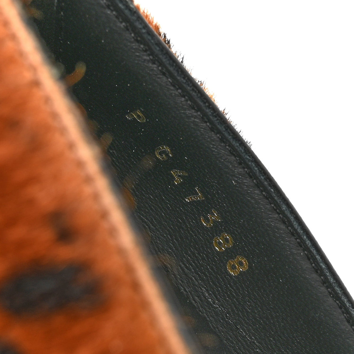 Pony Hair Lambskin Pumps 36.5 Brown Black