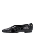 Patent Calfskin Crocodile Embossed Ballet Flats 35.5 Black