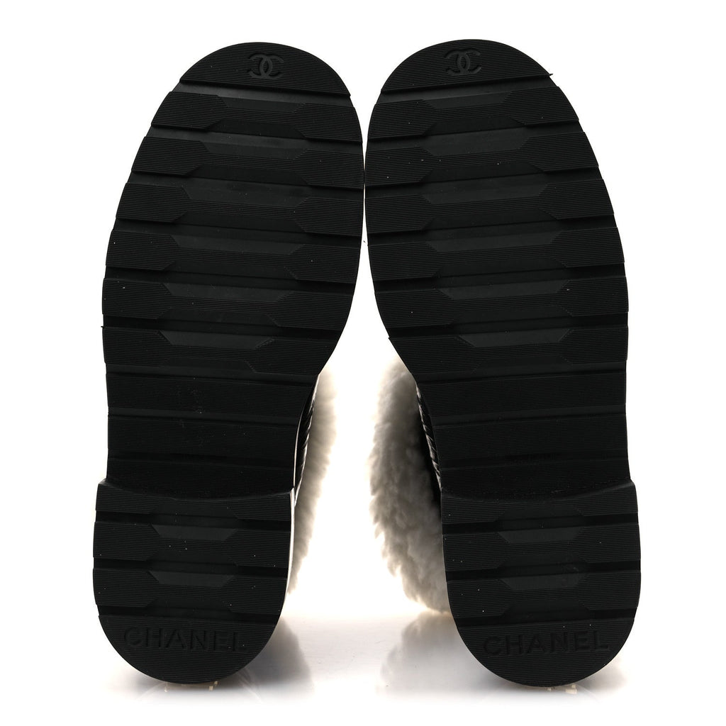 Lambskin Shearling Short Boots 36 Black