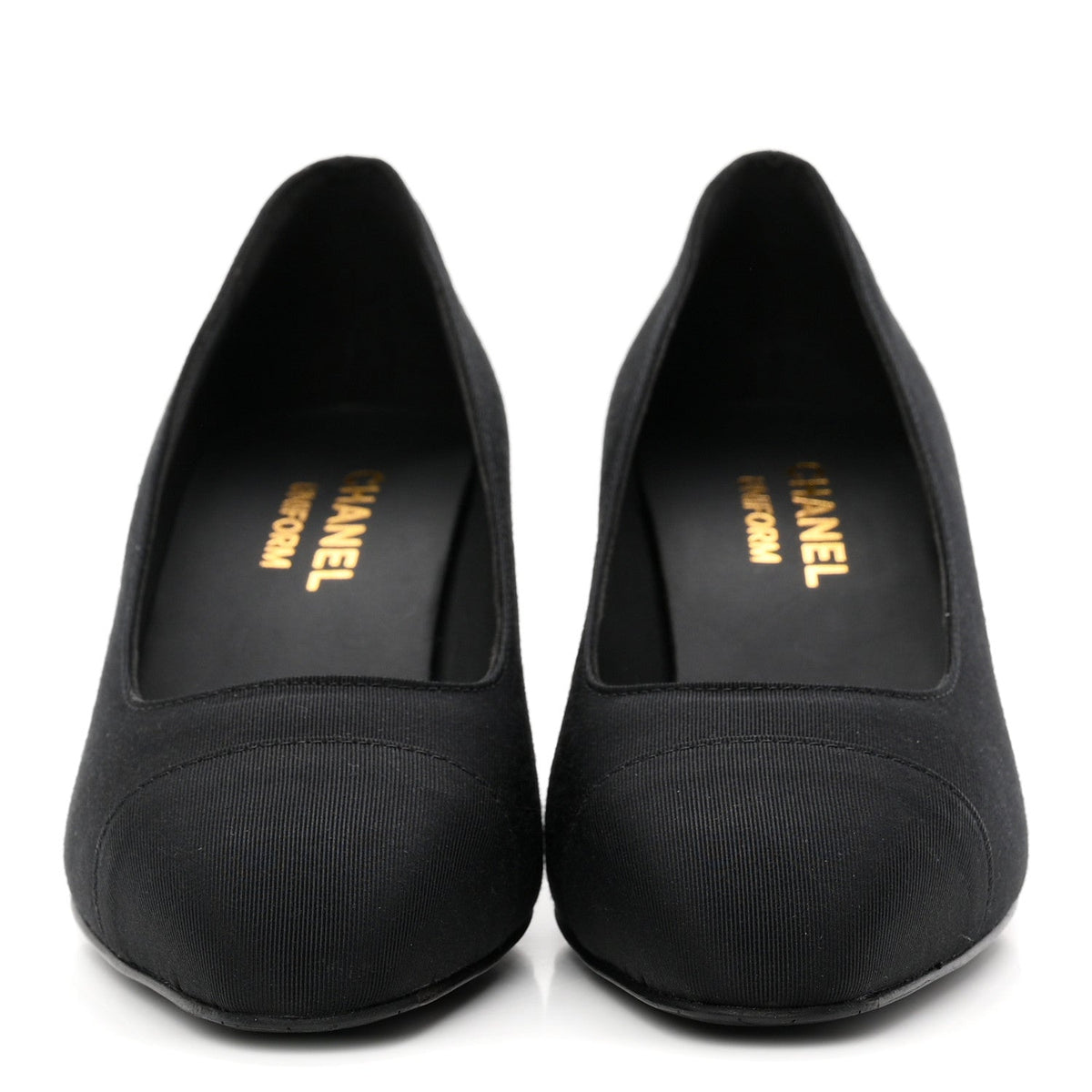 Grosgrain Cap Toe Uniform Pumps 35 Black