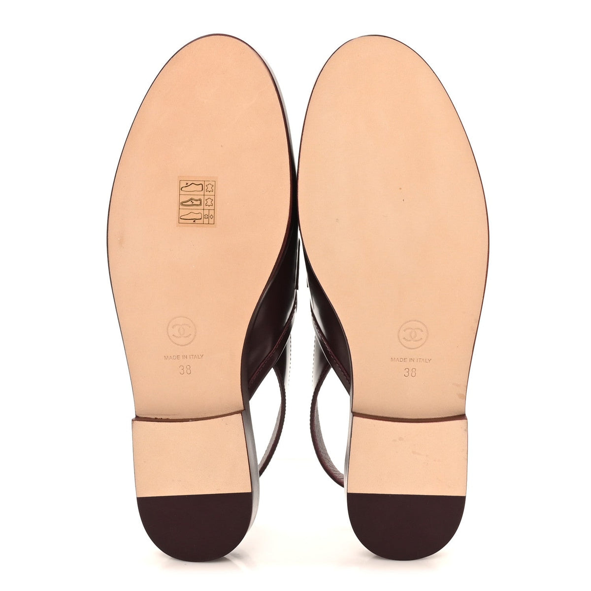 Shiny Calfskin Slingback Loafers 38 Burgundy