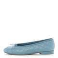 Lambskin Quilted CC Cap Toe Ballerina Flats 38.5 Blue