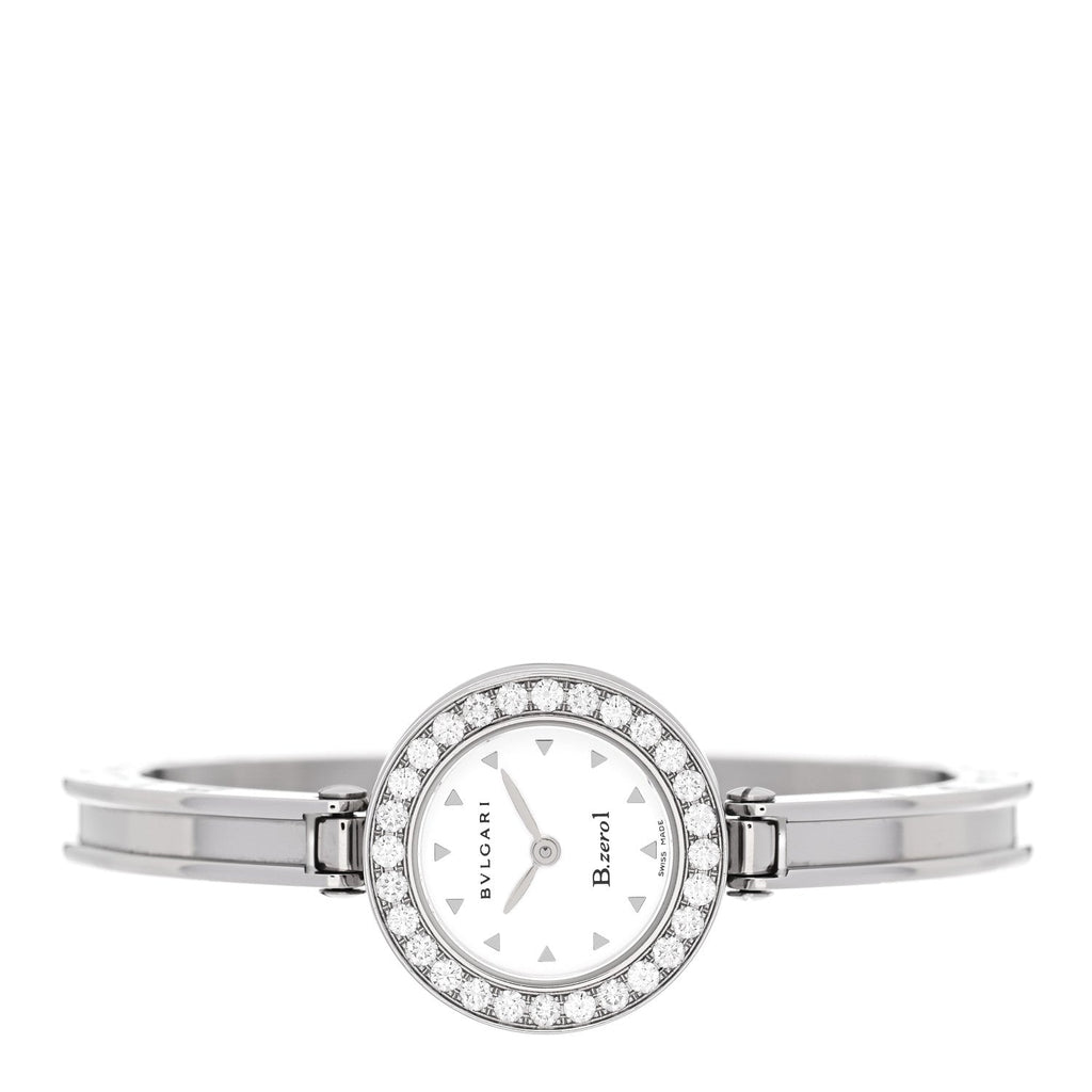 Stainless Steel Diamond Bezel 22mm B.Zero1 Quartz Watch White