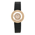 18K Yellow Gold Alligator Diamond Bezel 30mm Happy Diamonds Automatic Watch