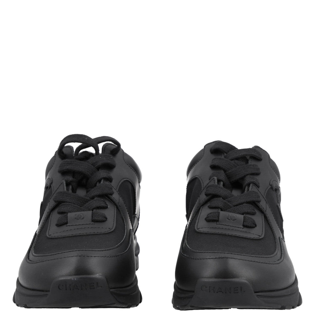 Lambskin Fabric CC Uniform Sneakers 41 Black
