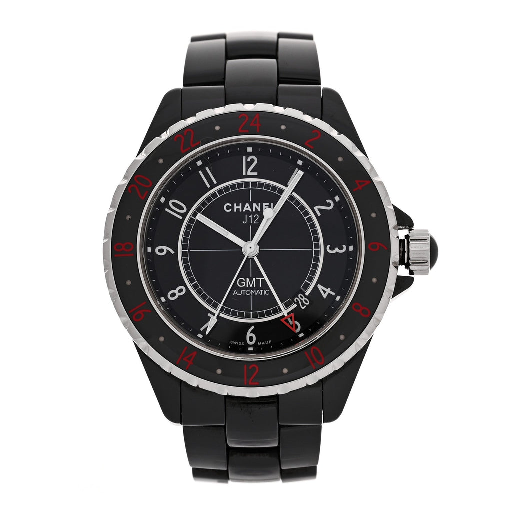 Stainless Steel Ceramic 41mm J12 GMT Automatic Watch Black