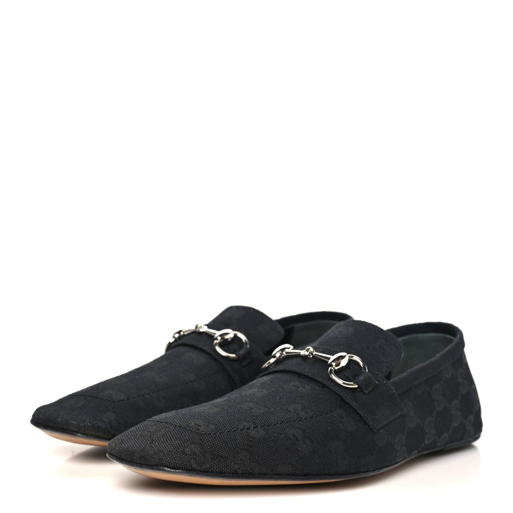 Monogram GG Canvas Womens Ragazzo Loafers 37.5 Black