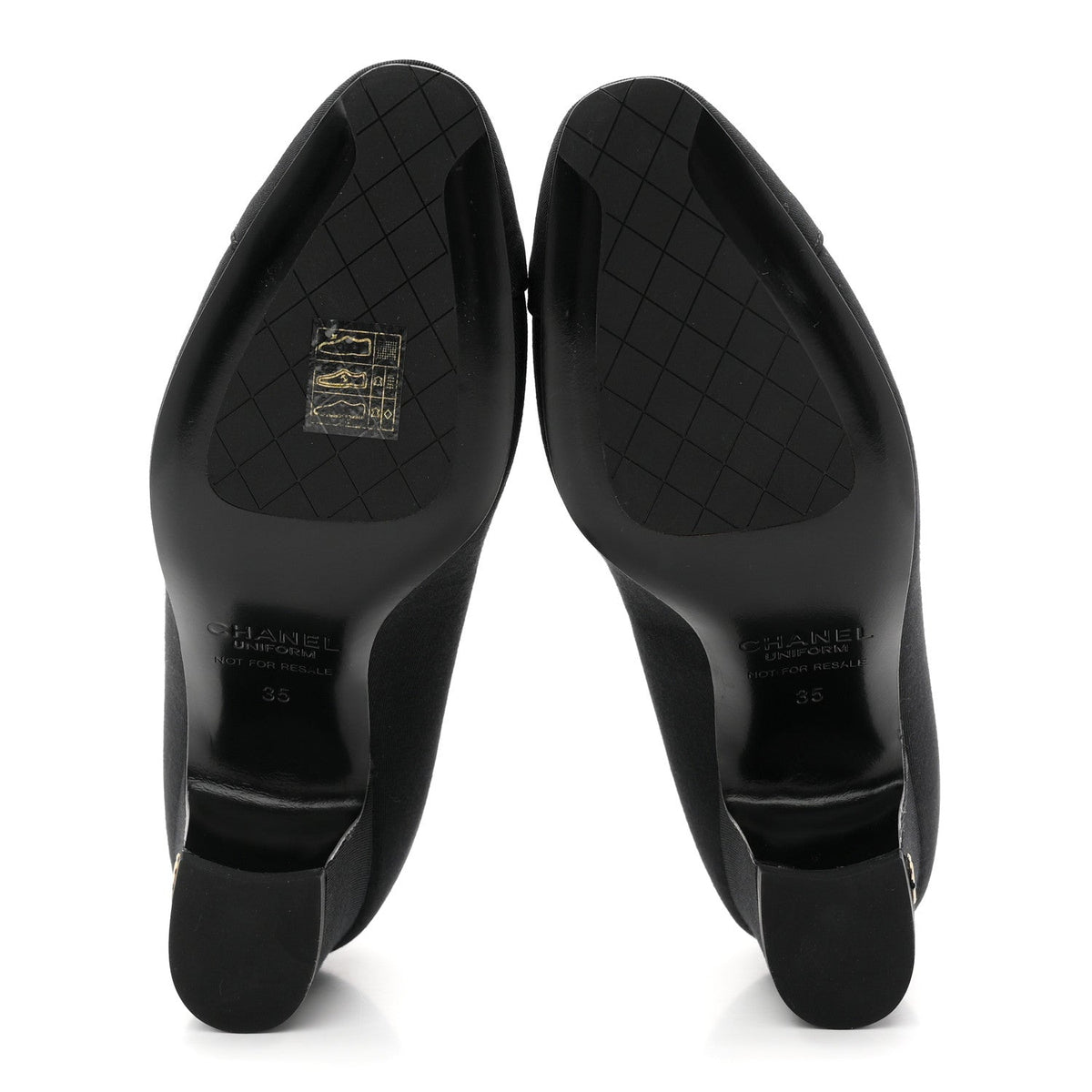 Grosgrain Cap Toe Uniform Pumps 35 Black