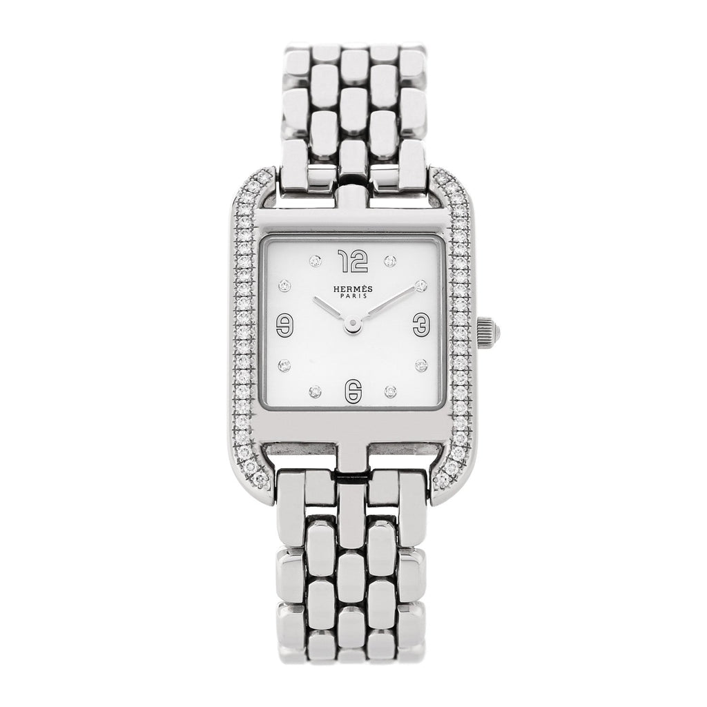 Stainless Steel Diamond Bezel Mother of Pearl 23mm Cape Cod Quartz Watch