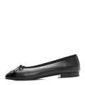 Lambskin Patent Cap Toe Ballerina Flats 39.5 Black