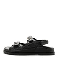 Grained Calfskin Velcro Dad Sandals 39.5 Black