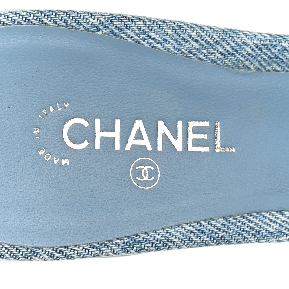 Denim Quilted Mules 38 Blue 37.5 Blue
