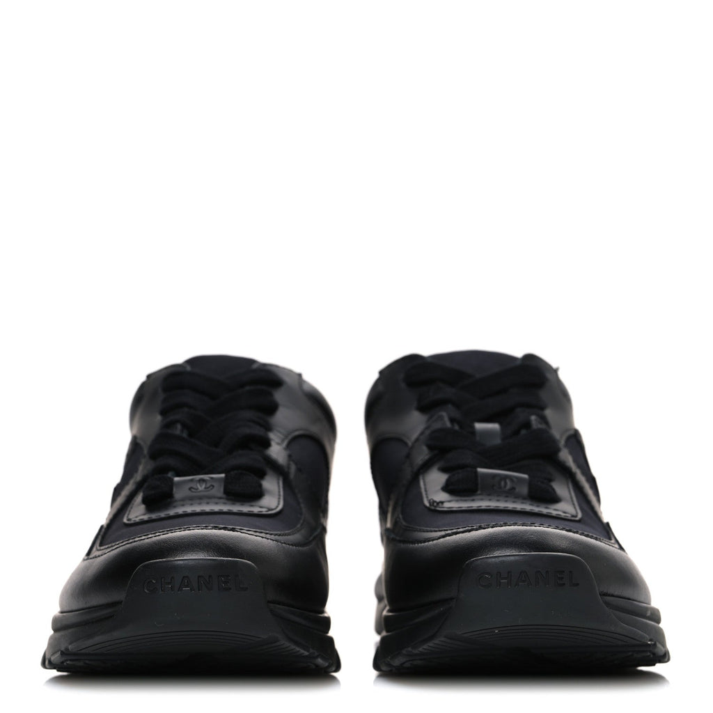 Lambskin Fabric CC Sneakers 36.5 Black