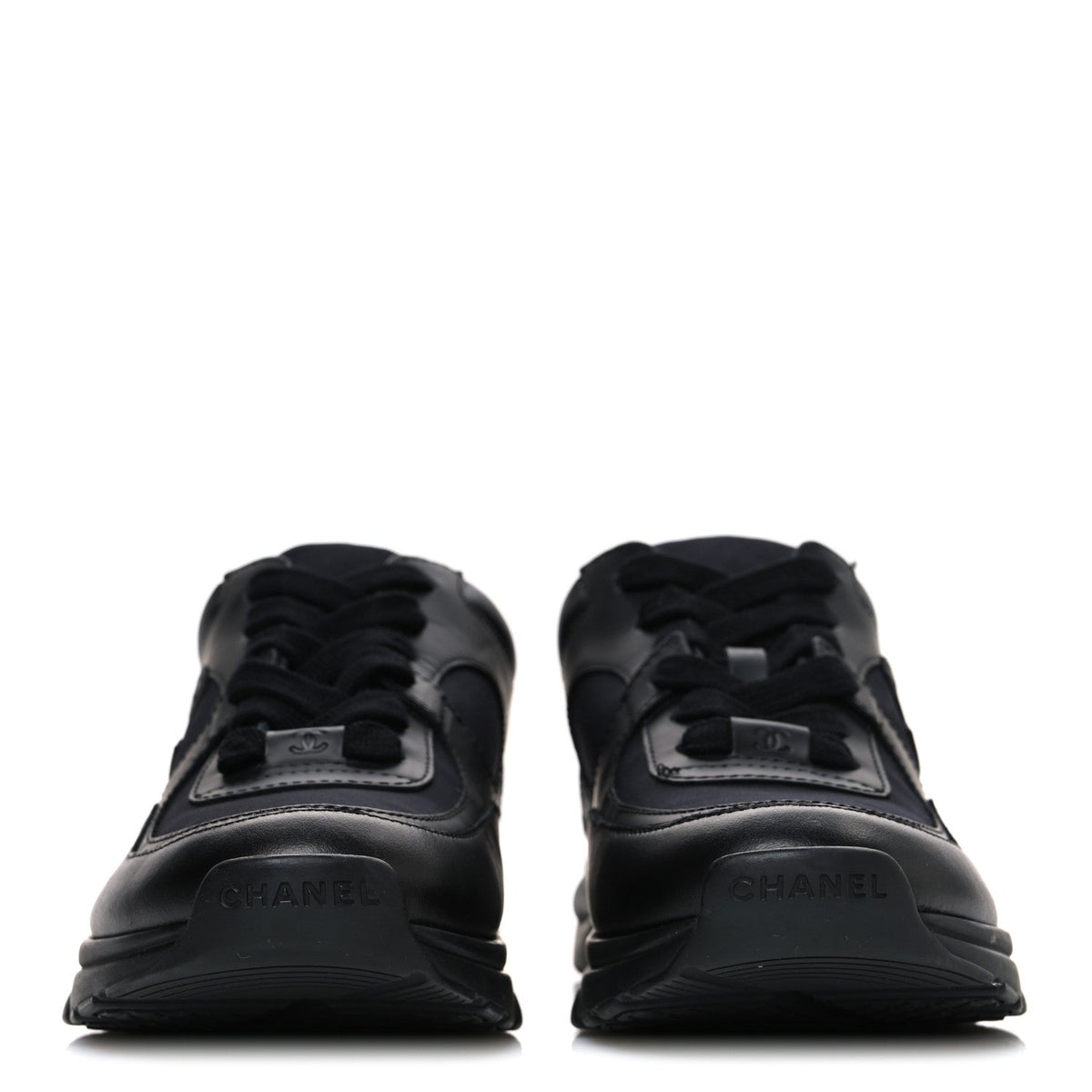 Lambskin Fabric CC Sneakers 36.5 Black