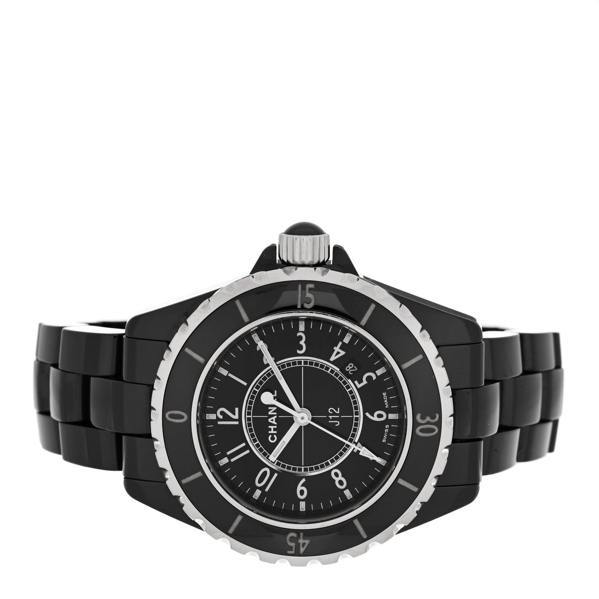 Stainless Steel Ceramic 33mm J12 Quartz Watch Black
