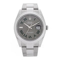 Stainless Steel 41mm Oyster Perpetual Wimbledon Datejust Watch Slate 126300