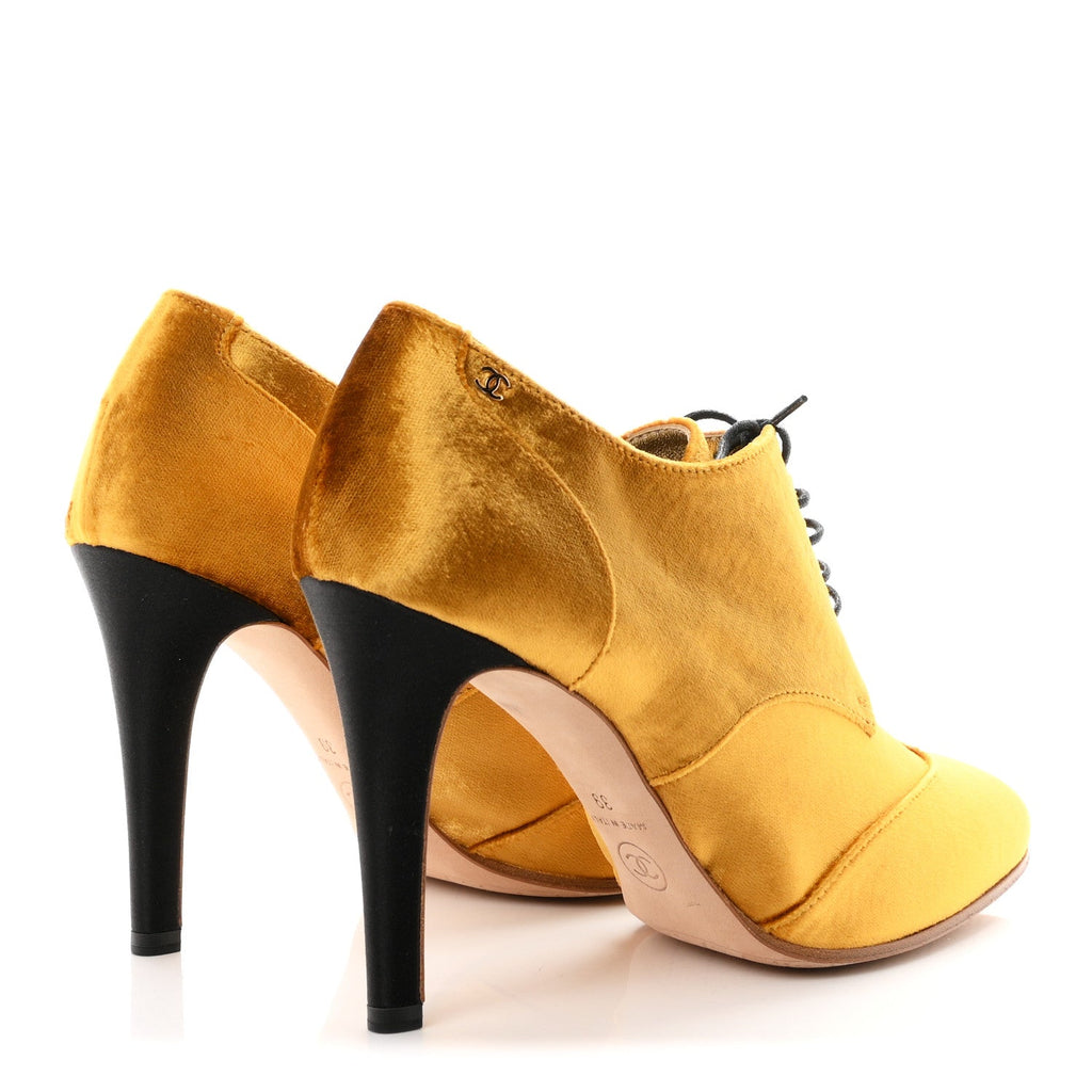 Velvet CC Lace Up Ankle Boots 39 Gold
