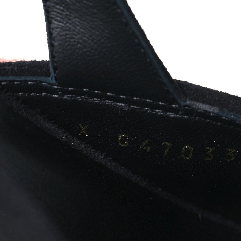 Suede Calfskin Slingback Loafers 38 Black