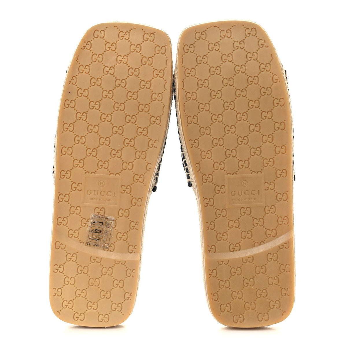 Macrochet Raffia Logo Flat Slide Espadrille Sandals 37.5 Blue Great White
